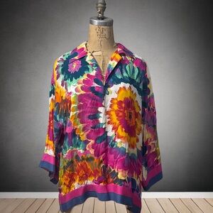 Tru Luxe Jeans Floral Multicolor Women's Top